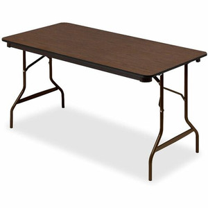 Iceberg 55314 Economy Folding Table - Melamine Rectangle Top - 300 lb Capacity - 60" Table Top Length x 30" Table Top Width x 0.62" Table Top Thickness - 29" Height - Walnut