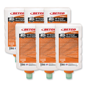 Betco HD Orange Hand Cleaner Refill for Triton Dispensers, Citrus Zest Scent, 2 L, 6/Carton