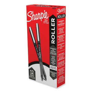 Sharpie Roller Professional Design Roller Ball Pen, Stick, Fine 0.5 mm, Black Ink, Black Barrel, Dozen (SAN2093225) View Product Image