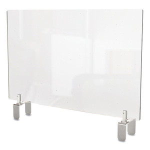 Ghent Clear Partition Extender with Attached Clamp, 29 x 3.88 x 18, Thermoplastic Sheeting (GHEPEC1829A) View Product Image