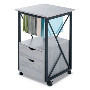 Safco Mood Storage Pedestals with Open-Format Hanging File Rack, Left or Right, 2 Drawers: Box/File, Gray, 17.75" x 17.75" x 30" (SAF1906GR) View Product Image