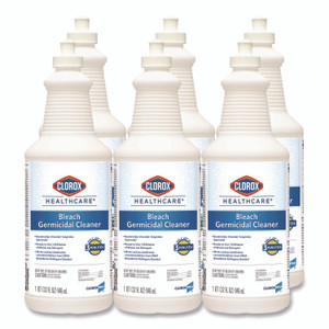 Clorox Healthcare Bleach Germicidal Cleaner, 32 oz Pull-Top Bottle, 6/Carton