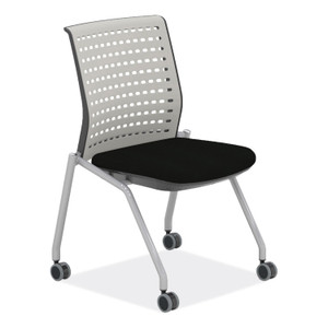 Safco Thesis Training Chair w/Static Back, Max 250 lb, 18" High Black Seat, Gray Back/Base, 2/Carton, Ships in 1-3 Business Days (SAFKTS2SGBLK) View Product Image