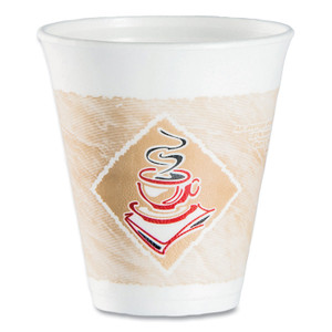 Dart Cafe G Foam Hot/Cold Cups, 12 oz, Brown/Red/White, 1,000/Carton (DCC12X16G) View Product Image