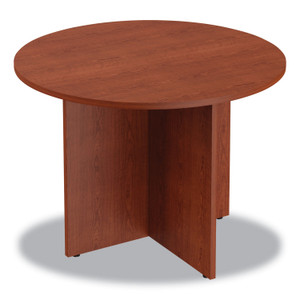 Alera Valencia Round Conference Table with Legs, 42" Diameter x 29.5h, Medium Cherry (ALEVA7142MC) View Product Image