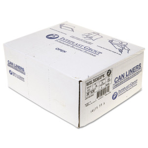 Inteplast Group Low-Density Commercial Can Liners, 30 gal, 0.9 mil, 30" x 36", Black, 25 Bags/Roll, 8 Rolls/Carton Product Image 