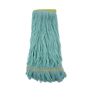 Boardwalk EcoMop Looped-End Mop Head, Recycled Fibers, Extra Large Size, Green, 12/CT (BWK1200XLCT) Product Image