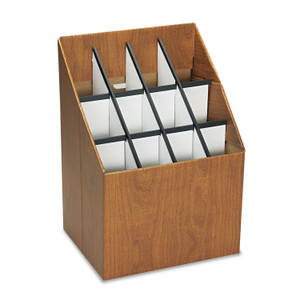 Safco Corrugated Roll Files, 12 Compartments, 15w x 12d x 22h, Woodgrain (SAF3079) View Product Image