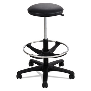 Safco Extended-Height Lab Stool, Backless, Supports Up to 250 lb, 22" to 32" Seat Height, Black (SAF3436BL) View Product Image