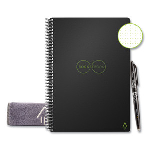 Rocketbook Core Smart Notebook, Dotted Rule (4 sq/in), Black Cover, (18) 8.8 x 6 Sheets
