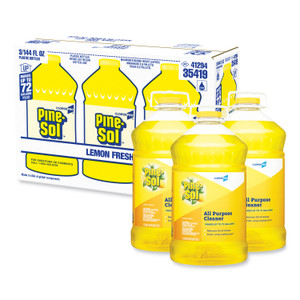 Pine-Sol All Purpose Cleaner, Lemon Fresh, 144 oz Bottle, 3/Carton (CLO35419CT) View Product Image