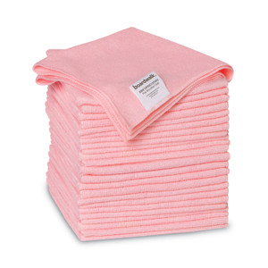 Boardwalk Microfiber Cleaning Cloths, 16 x 16, Pink, 24/Pack BWK16PINCLOTHV2