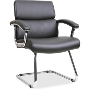 Lorell Guest Chair, 35-3/8"x26-1/8"x35", Leather/Black (LLR20019) View Product Image