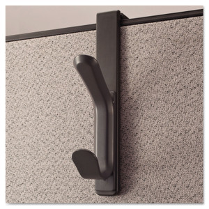 Universal Recycled Cubicle Double Coat Hook, Plastic, Charcoal (UNV08607) View Product Image