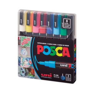POSCA Permanent Specialty Marker, Fine Bullet Tip, Assorted Colors, 8/Pack (UBCPC3M8C) View Product Image