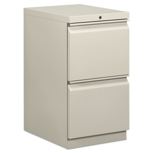 HON Mobile Pedestals, Left or Right, 2 Legal/Letter-Size File Drawers, Light Gray, 15" x 20" x 28" (BSXHBMP2FQ) View Product Image