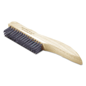 AbilityOne 7920002691259, SKILCRAFT Stainless Steel Brush, Stainless Steel Bristles, 10.5" Brush, 10.5" Tan Plastic Handle (NSN2691259) View Product Image