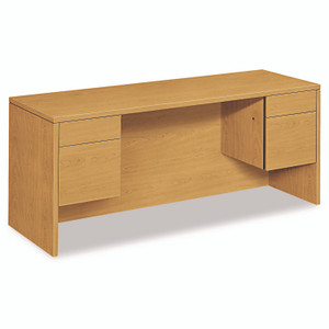 HON 10500 Series Kneespace Credenza With 3/4-Height Pedestals, 72w x 24d x 29.5h, Harvest