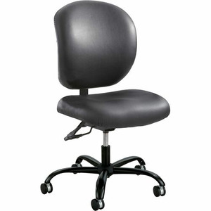 Safco Alday 24/7 Task Chair - Black Seat Color - Polyester Seat Material - Black Back Color - Vinyl Back Material - 5-star Base