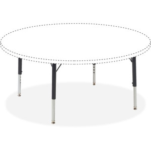 Lorell Activity Table Height-Adjustable Leg Kit - 17" to 25"H - 25" Length x 1.12" Diameter - Black, Chrome