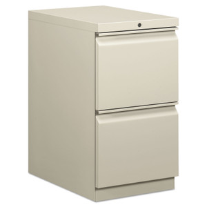 HON Brigade Mobile Pedestal, Left or Right, 2 Letter-Size File Drawers, Light Gray, 15" x 22.88" x 28"