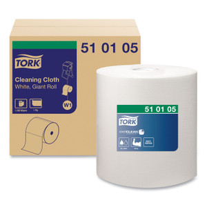 Tork Cleaning Cloth, 12.6 x 13.3, White, 1,100 Wipes/Roll (TRK510105) View Product Image