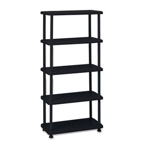 Iceberg Rough n Ready Open Storage System, Five-Shelf, Blow-Molded HDPE, 36w x 18d x 74h, Black (ICE20851) View Product Image