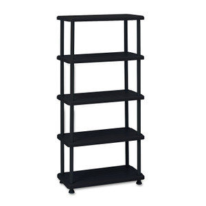 Iceberg Rough n Ready Open Storage System, Five-Shelf, Blow-Molded HDPE, 36w x 18d x 74h, Black