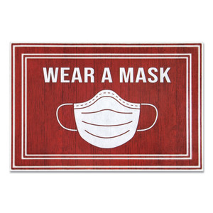 Apache Mills Message Floor Mats, 24 x 36, Red/White, "Wear A Mask" (APH3984528842X3) View Product Image