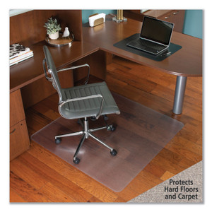 ES Robbins Floor+Mate, For Hard Floor to Medium Pile Carpet up to 0.75", 46 x 48, Clear
