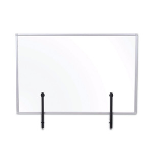 MasterVision Protector Series Glass Aluminum Desktop Divider, 40.9 x 0.16 x 27.6, Clear Product Image 