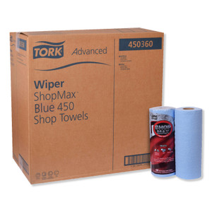 Tork Advanced ShopMax Wiper 450, 11 x 9.4, Blue, 60/Roll, 30 Rolls/Carton (TRK450360) View Product Image