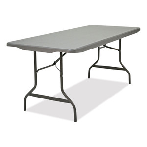Iceberg IndestrucTable Commercial Folding Table, Rectangular, 72" x 30" x 29", Charcoal Top, Charcoal Base/Legs