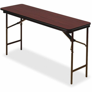 Iceberg Premium Wood Laminate Folding Table - Melamine Rectangle Top - Traditional Style - 500 lb Capacity - 72" Table Top Length x 18" Table Top Width x 0.75" Table Top Thickness - 29" Height