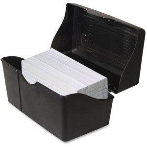 Advantus Index Card Holder - Plastic - Black