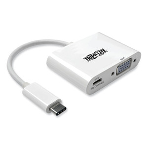 Tripp Lite USB 3.1 Gen 1 USB-C to VGA Adapter, 3", White (TRPU44406NVC) View Product Image
