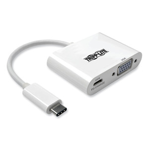 Tripp Lite by Eaton USB 3.1 Gen 1 USB-C to VGA Adapter, 3", White Tripp Lite by Eaton USB 3.1 Gen 1 USB-C to VGA Adapter, 3", White