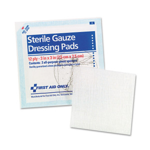 First Aid Only SmartCompliance Gauze Pads, Sterile, 12-Ply, 3 x 3, 5 Dual-Pads/Pack (FAOFAE5005) View Product Image