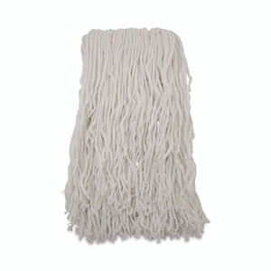 Boardwalk Banded Rayon Cut-End Mop Heads, #24, White, 1.25" Headband, 12/Carton