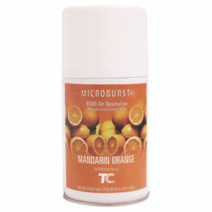 Rubbermaid Commercial TC Microburst 9000 Air Freshener Refill, Mandarin Orange, 5.3 oz Aerosol Spray, 4/Carton