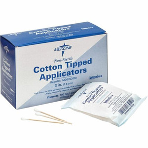 Medline Nonsterile Cotton-Tip Applicators - 3" Length - White