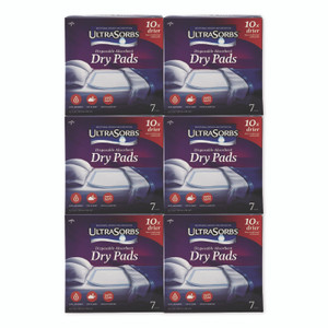 Medline Ultrasorbs Disposable Dry Pads, 23" x 35", White, 7/Box, 6/Carton Medline Ultrasorbs Disposable Dry Pads, 23" x 35", White, 7/Box, 6/Carton