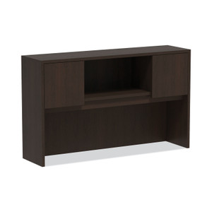 Alera Valencia Series Hutch with Doors, 4 Compartments, 58.88w x 15d x 35.38h, Espresso (ALEVA286015ES) View Product Image