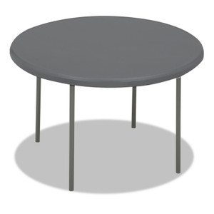 Iceberg IndestrucTable Classic Folding Table, Round, 48" x 29", Charcoal