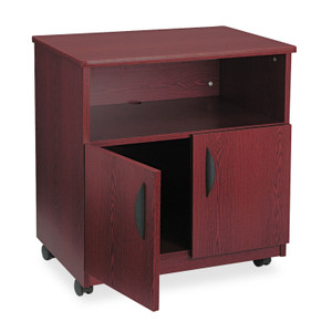 Safco Mobile Machine Stand, Open Compartment, Engineered Wood, 3 Shelves, 200 lb Capacity, 28" x 19.75" x 30.5", Mahogany Safco Mobile Machine Stand, Open Compartment, Engineered Wood, 3 Shelves, 200 lb Capacity, 28" x 19.75" x 30.5", Mahogany