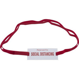 Advantus Social Distancing Chair Strap Sign - Print/Message "Reserved for Social Distancing" - Laminated, Adjustable - Multicolor