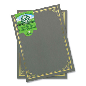 Geographics Certificate/Document Cover, 9.75" x 12.5", Gray With Gold Foil, 5/Pack