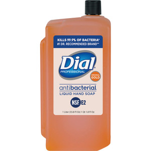 Dial Corporation Dial Antimicrobial Original Liq Soap, 1L, 8/CT, Gold (DIA84019CT) View Product Image