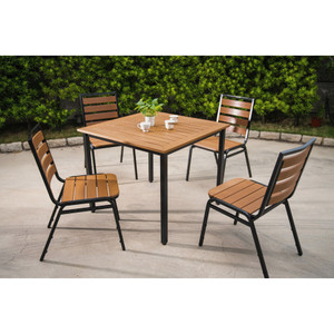 Lorell Chair, Outdoor, 18-1/2"Wx23-1/2"Lx35-1/2"H, 4/CT, TK/BK (LLR42685) View Product Image