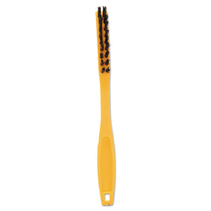 Rubbermaid Commercial Synthetic-Fill Tile and Grout Brush, Black Plastic Bristles, 2.5" Brush, 8.5" Yellow Plastic Handle